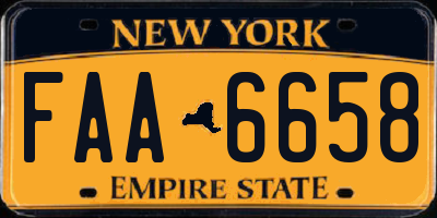 NY license plate FAA6658