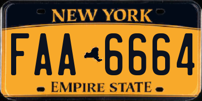 NY license plate FAA6664