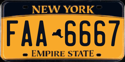 NY license plate FAA6667