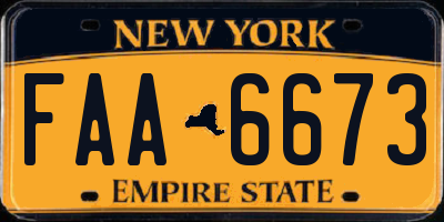 NY license plate FAA6673