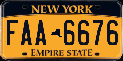 NY license plate FAA6676