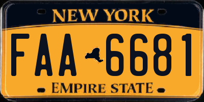 NY license plate FAA6681