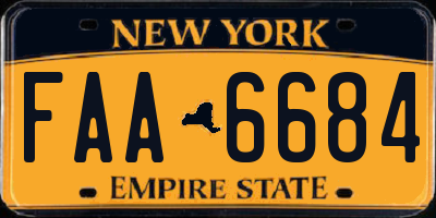 NY license plate FAA6684