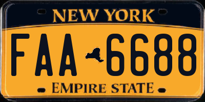 NY license plate FAA6688