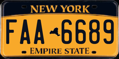 NY license plate FAA6689