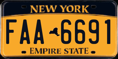 NY license plate FAA6691