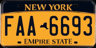 NY license plate FAA6693