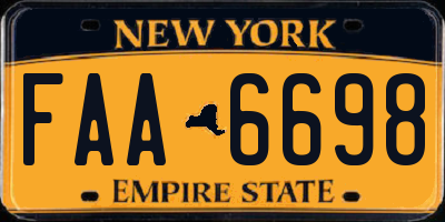 NY license plate FAA6698