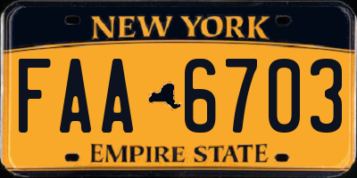 NY license plate FAA6703