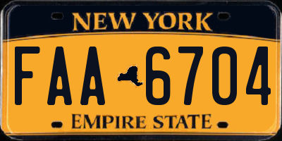 NY license plate FAA6704