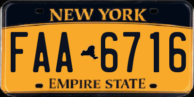 NY license plate FAA6716