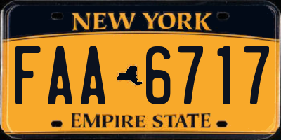 NY license plate FAA6717