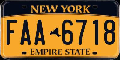 NY license plate FAA6718