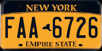 NY license plate FAA6726