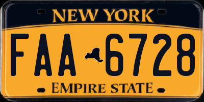 NY license plate FAA6728