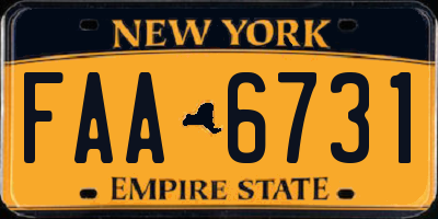 NY license plate FAA6731