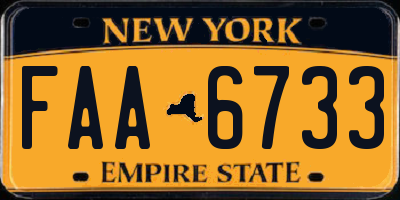 NY license plate FAA6733