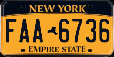 NY license plate FAA6736