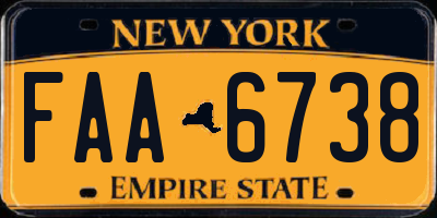 NY license plate FAA6738