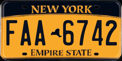 NY license plate FAA6742