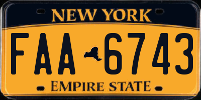 NY license plate FAA6743