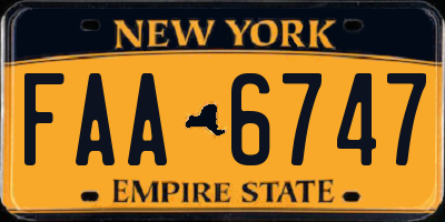 NY license plate FAA6747