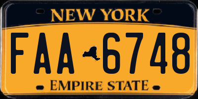 NY license plate FAA6748