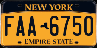NY license plate FAA6750