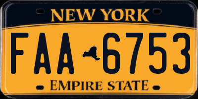 NY license plate FAA6753