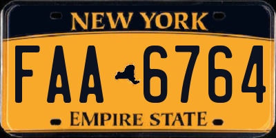 NY license plate FAA6764