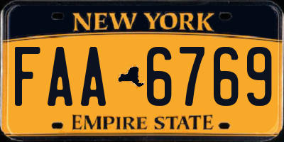 NY license plate FAA6769