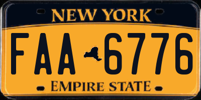 NY license plate FAA6776