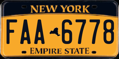 NY license plate FAA6778