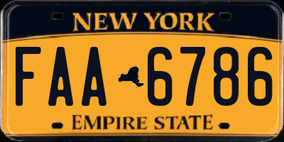 NY license plate FAA6786