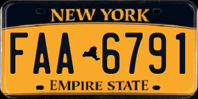 NY license plate FAA6791