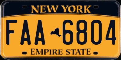 NY license plate FAA6804