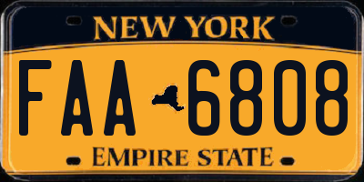 NY license plate FAA6808