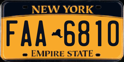 NY license plate FAA6810