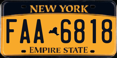 NY license plate FAA6818