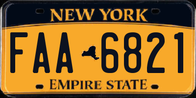 NY license plate FAA6821