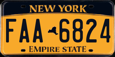 NY license plate FAA6824