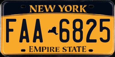 NY license plate FAA6825