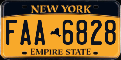 NY license plate FAA6828