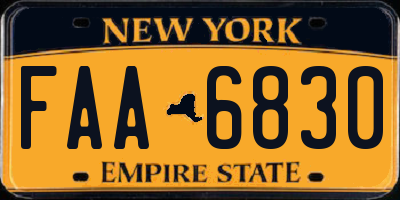 NY license plate FAA6830