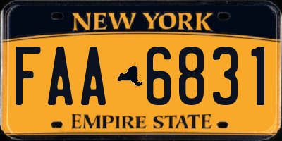 NY license plate FAA6831