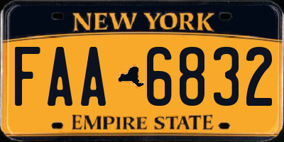 NY license plate FAA6832