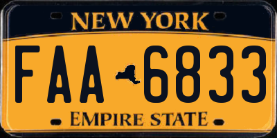 NY license plate FAA6833
