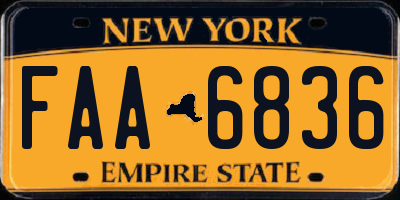 NY license plate FAA6836