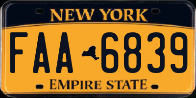 NY license plate FAA6839