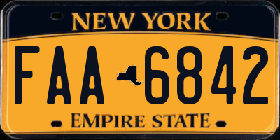 NY license plate FAA6842